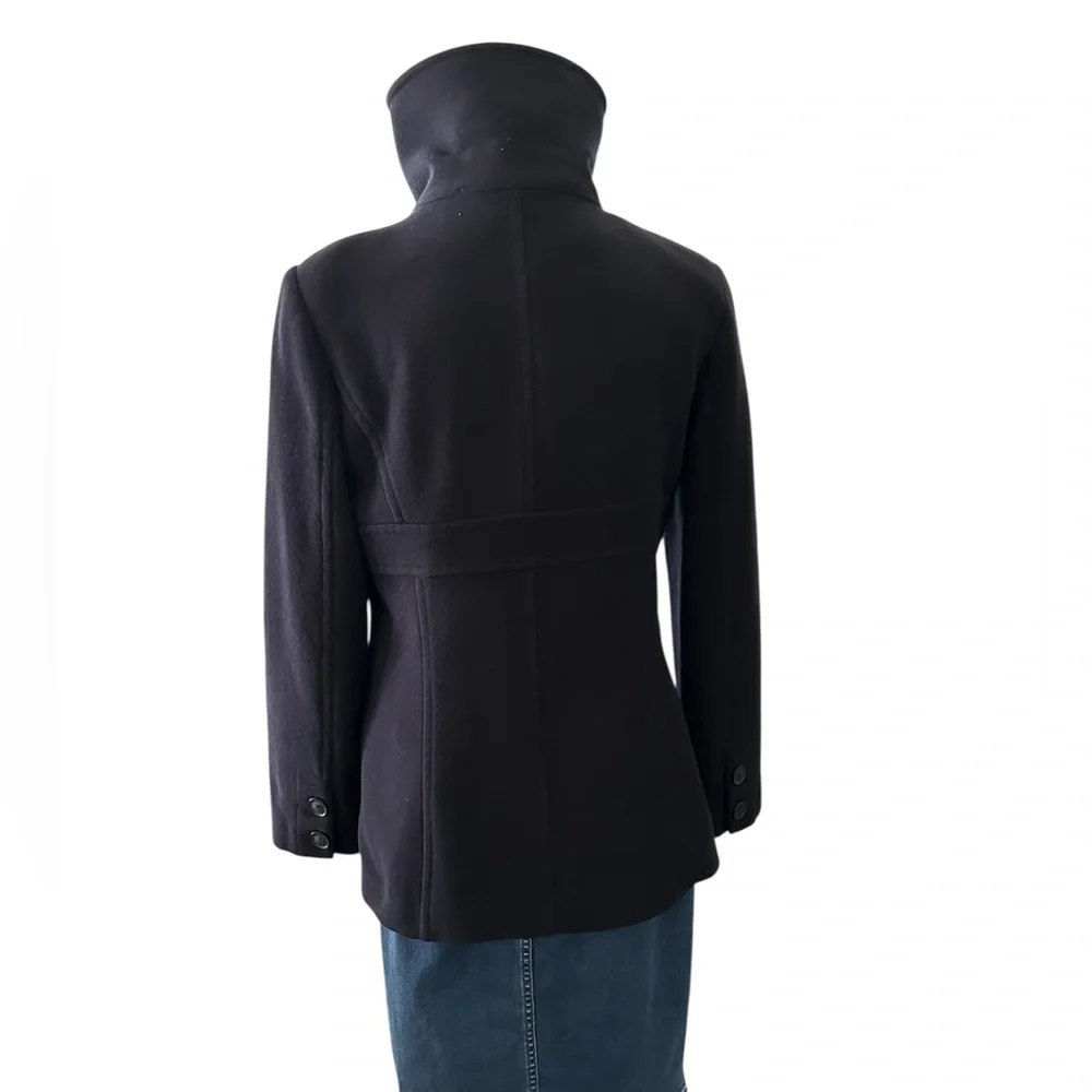 DKNY Vintage Prussian (Navy) Blue Wool Nylon Cashmere Fully Lined Peacoat Size 8